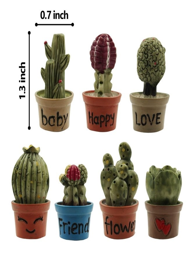 Wallertree Mini Cactus Hinge Heads Decorative Topper Set of 7 - Magnetic Hinge Head Toppers - Potted Plants Door Hinge Head Home Decoration - Image 3